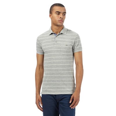 Wrangler Grey pique striped polo shirt